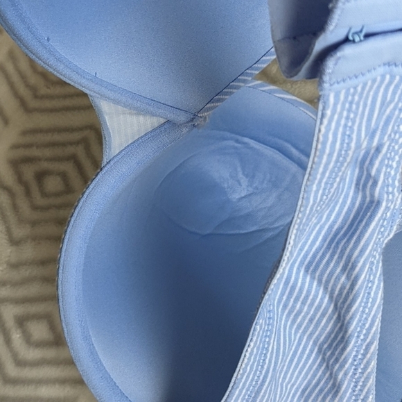 LA vie en rose pastel blue striped push up t shirt bra size 40D B075 - Picture 6 of 7